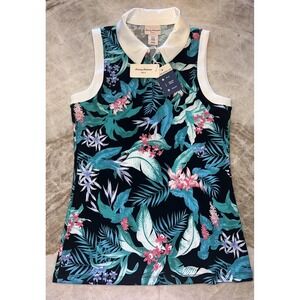 Tommy Bahama Golf Top Women's XS Floral Stretch Sleeveless Tennis Pickleball